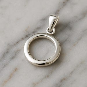Handmade 925 Sterling Silver Circle Pendant Necklace, Minimalist Eternity Ring Charm