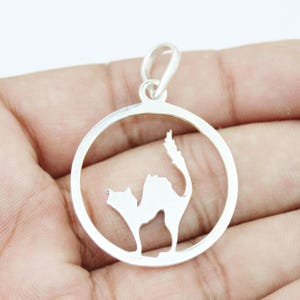 Handmade Sterling Silver Kitty Cat Pendant: Animal Lover Gift