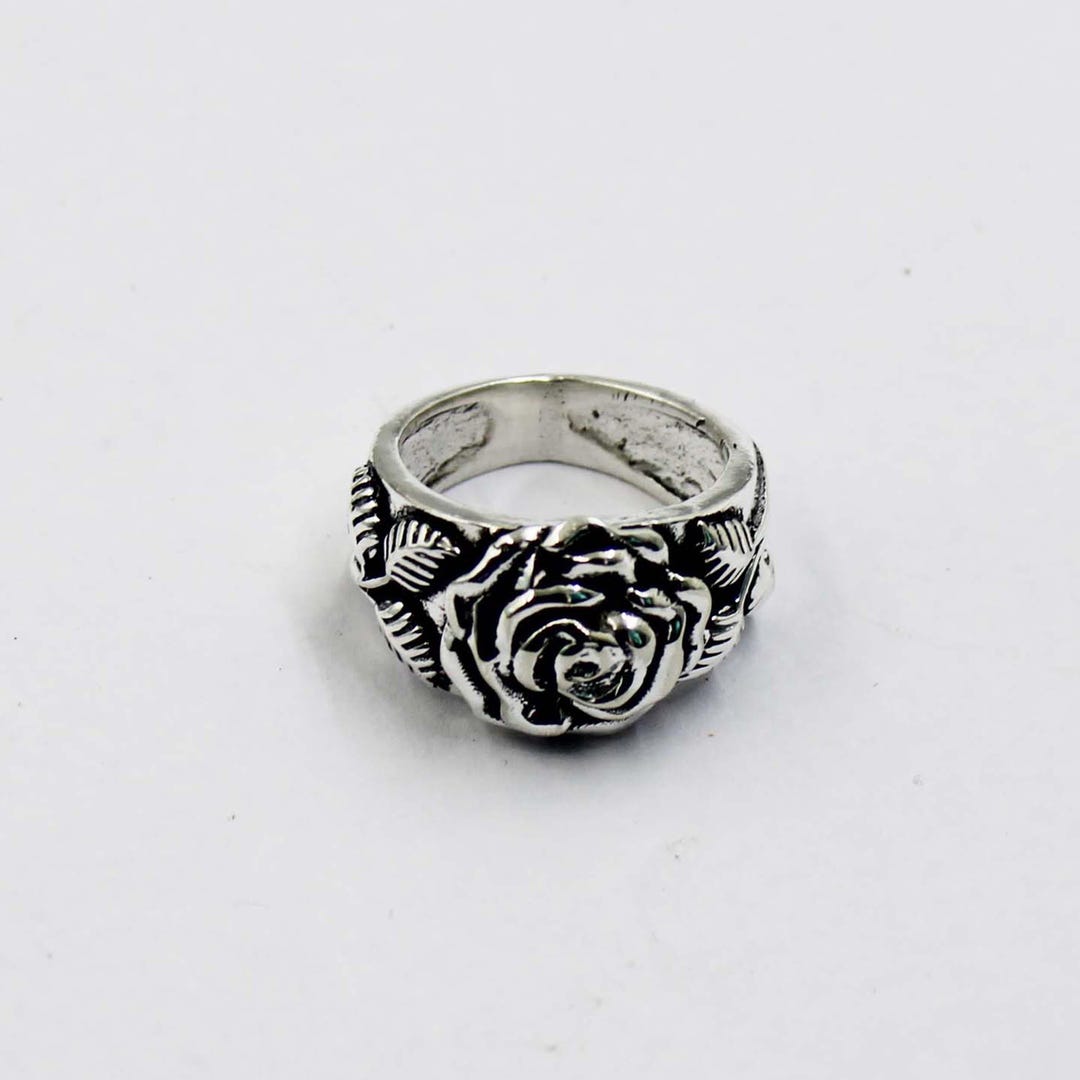 925 Sterling Silver Rose Ring - Handmade Floral Statement Ring - Etsy UK