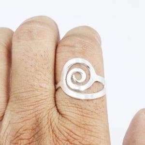 925 Sterling Silver Spiral Ring, Handmade Minimalist Jewelry, Swirl Ring for Women, Easter & Mother’s Day Gift, Unique Gift for Her