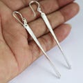 Hammered Sterling Silver Bar Earrings: Long Dangle Drop Jewelry