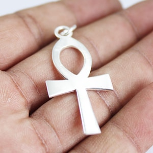 Sterling Silver Ankh Pendant: Handmade Egyptian Cross Talisman