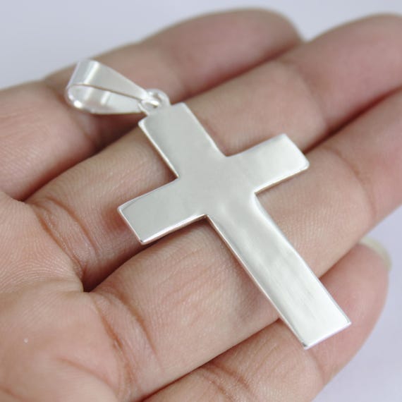 Handmade Sterling Silver Cross Pendant: Minimalist Christian Jewelry