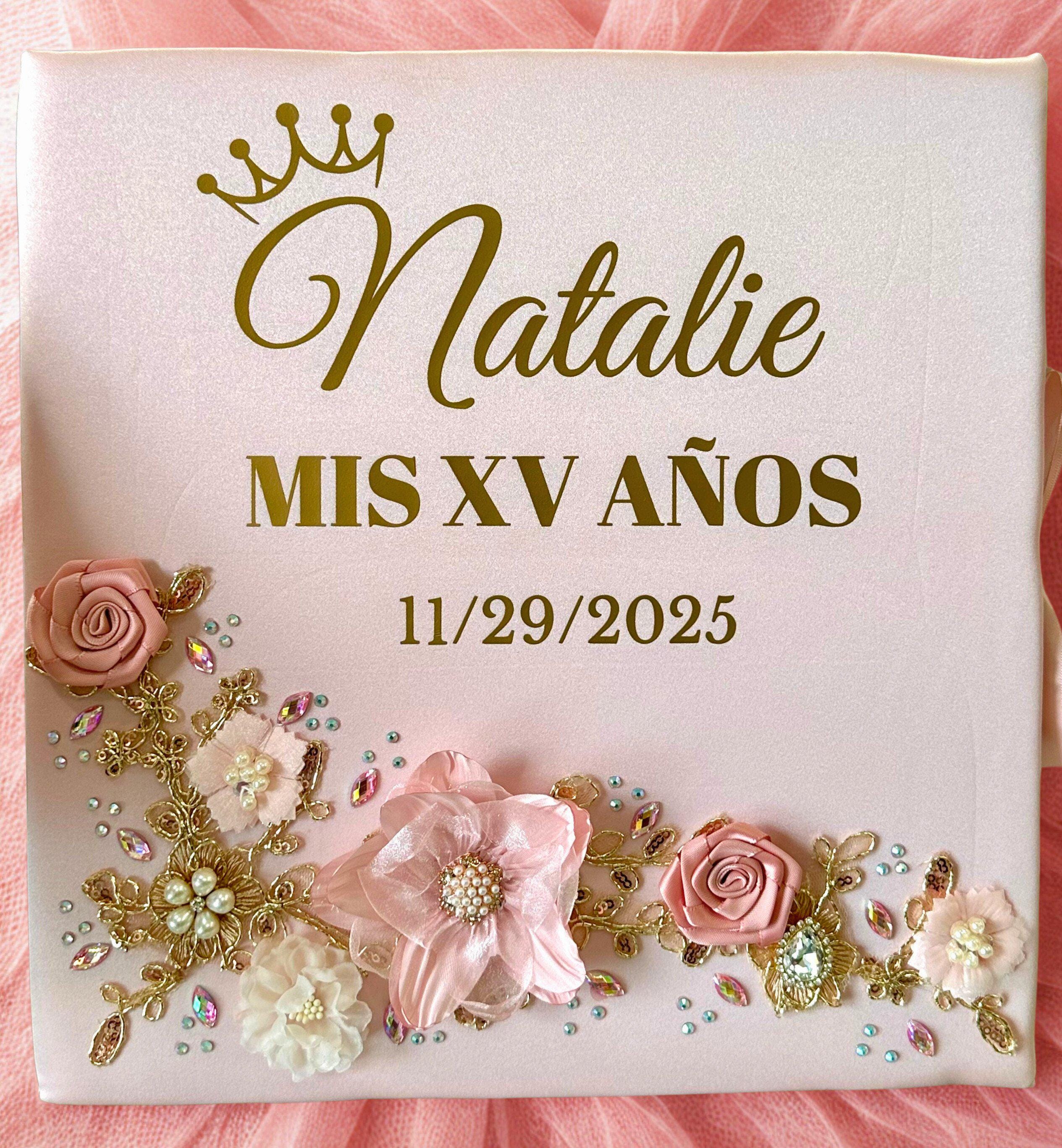 Personalized Quinceanera Photo Album: Blush & Rosegold, Self-Adhesive