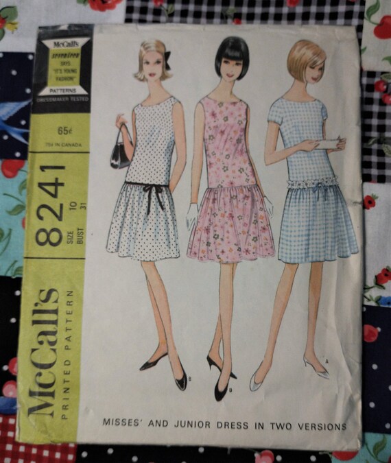Mccall's Seventeen Misses' and Junior Dress in Two Versions 1966 Size 10 -  Etsy