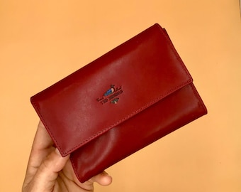 Bordeaux Leather Women's Wallet Ted Benson Vintage 90s Made In Italy New Brand new vintage woman wallet leather