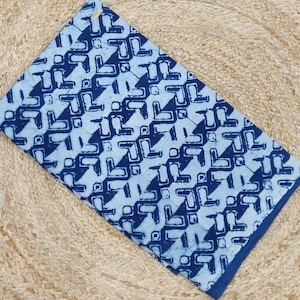 Cotton Indian Hand Block Print Indigo Blue Fabric Hand Dyed Sewing Fabric 1-10 Yard