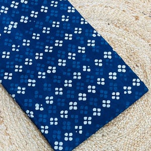 Cotton Indian Block Print Indigo Blue Fabric Hand Dyed Sewing Fabric 1-10 Yard