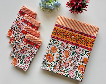Tischdecke mit Serviette, Boho Blumenmuster Tischdecke für Hochzeit, Tischdecke benutzerdefinierte, Vintage Baumwolle Tischdecke Quadrat / Rechteck / Rund