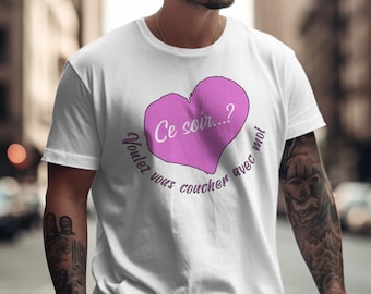 Camiseta "Ce Soir Heart", camiseta de amor francés, camiseta de regalo coqueto, "Voulez Vous", camiseta francesa divertida, camiseta de San Valentín, envío gratis