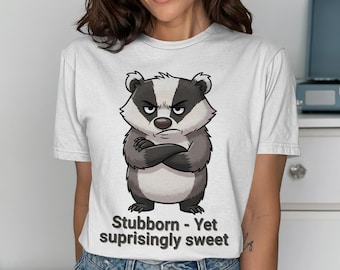 Camiseta de dibujos animados de Grumpy Badger, divertida camiseta de animal