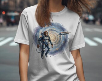 Camiseta de astronauta orangután, galaxia espacial, divertida camiseta de simio, camiseta gráfica genial, envío gratis