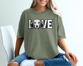 Camiseta "Amor de perro salchicha", camiseta de raza de perro, idea de regalo para cachorros, amante de los perros salchicha, mamá de perro, papá de perro salchicha, camiseta linda para mascotas, regalo para amantes de los animales