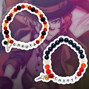 Handmade Glass Beaded Anime Character Name Bracelet - BSD Chuuya