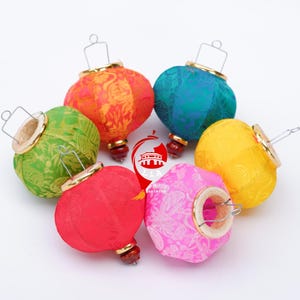 6 st färgglada mini-sidenslyktor - Runda sidenlyktor - Handgjorda sidenlyktor - lampdekor 10 cm, 15 cm, 25 cm, 35 cm L-I-A-10 Lyktor