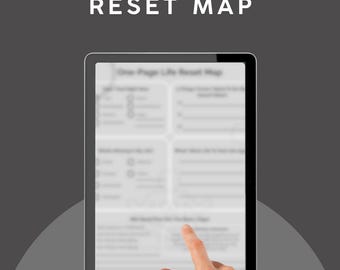 Life Reset Worksheet | Mental Health Printable | One Page Digital Journal