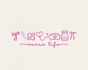 Nurse Life Embroidery Design, Nurse Retro Embroidery Design, Machine Embroidery File, Nurse Stethoscope Embroidery File PES, EMB, HUS, Vp3