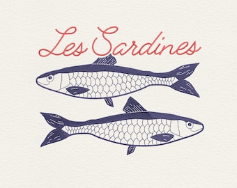 Les Sardine Embroidery Design, Tinned Fish Embroidery File, Cute Fish Machine Embroidery, Sardine Can Embroidery, Funny Embroidery