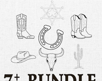 Western Bundle Embroidery Design, Machine Embroidery File