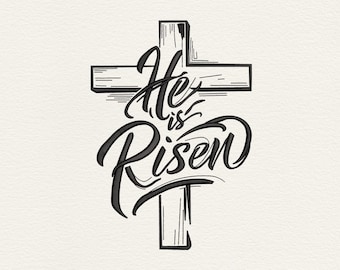 Er ist auferstanden Stickdatei, Ostern Kreuz Stickdatei, Ostern Kreuz, christliche Stickerei, religiöse Stickerei