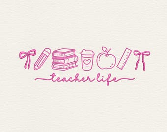 Teacher Embroidery design, Back to School Machine Embroidery Files, School Teach Love Inspire Embroidery, Teacher Life Embroidery Designs