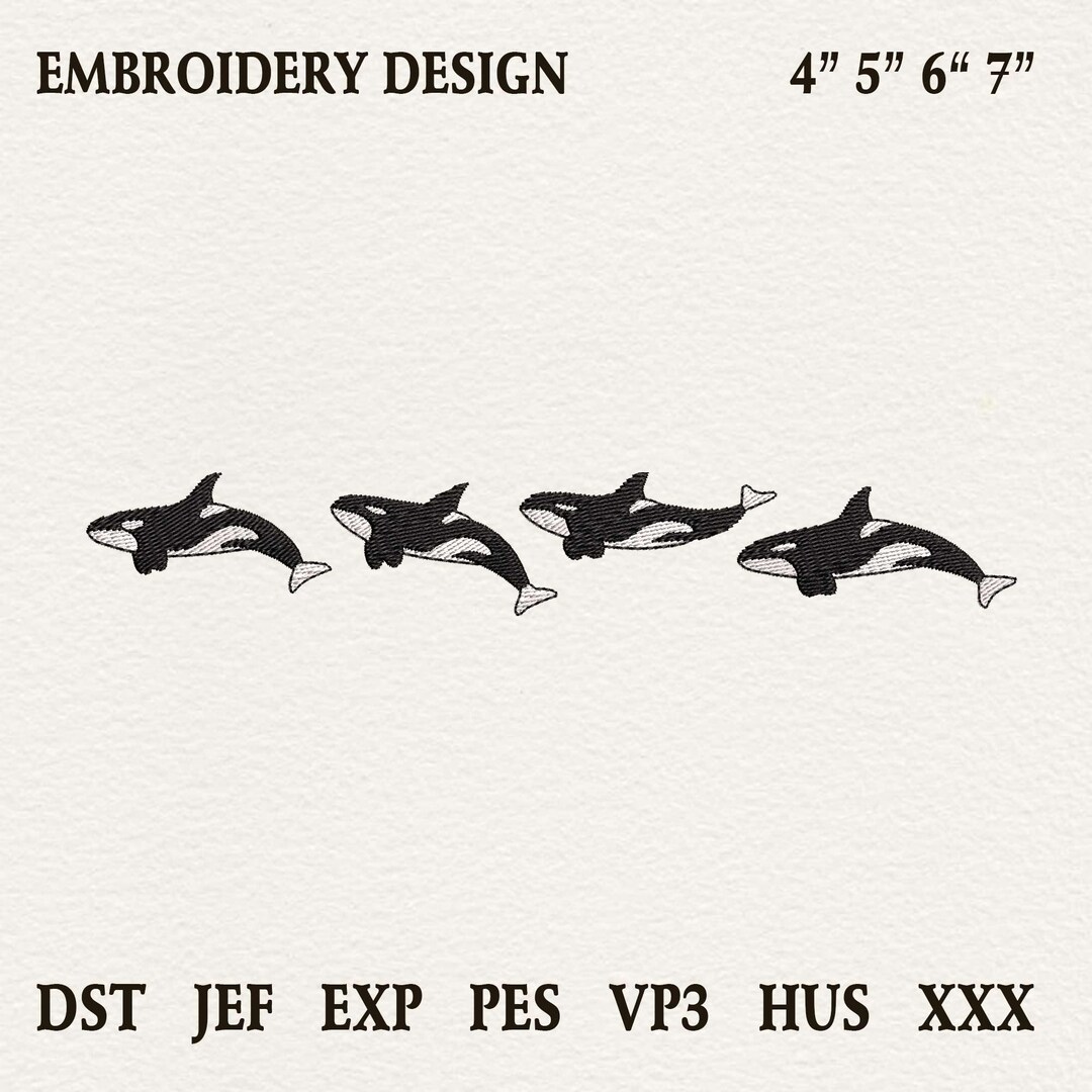 Orca Whales Embroidery Design, Killer Orca Whale Machine Embroidery ...