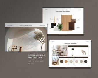Interior Design Presentation Template | Client Presentation Template | Interior Designer Moodboard | Design Board | Canva Editable Template