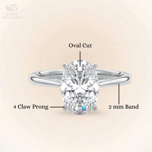 3 CT Oval Cut Moissanite Engagement Ring Oval Diamond Ring Oval Solitaire Ring 14K Gold Wedding Ring Promise Anniversary Ring For Her