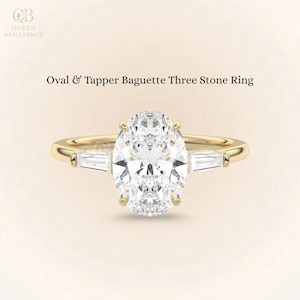 Drei Stein Oval Cut Moissanit Diamant Ring Oval Diamant Trilogy Verlobungsring 14K Gold Ehering Jahrestag Ring für Frauen