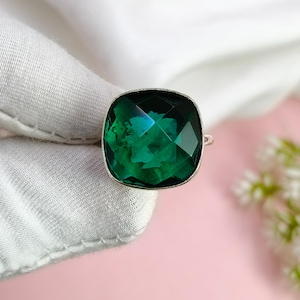 Chrome Diopside Ring 925 Sterling Silver, Green Gemstone Statement Ring Handmade Silver Ring for Her, Unique Diopside Jewelry Gift for Women