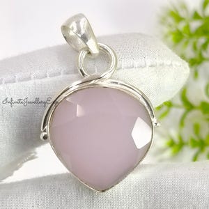 Rose Quartz Heart Pendant: Sterling Silver Gemstone Necklace, Handmade
