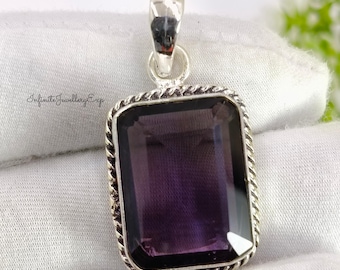 Handmade Sterling Silver Amethyst Pendant Necklace: February Birthstone