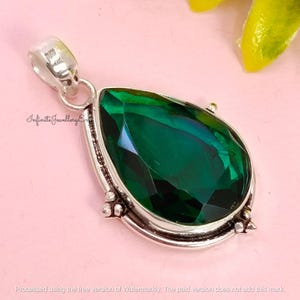Handmade Chrome Diopside Pendant: Sterling Silver Green Gemstone Necklace