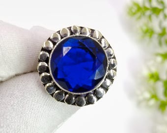 Blue Sapphire Ring: Sterling Silver Unisex Jewelry
