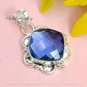 Tanzanite Pendant, 925 Sterling Silver Pendant, Handmade Pendant, Boho Pendant, Tanzanite Gemstone, Women Pendant, Tanzanite Jewelry, Gifts