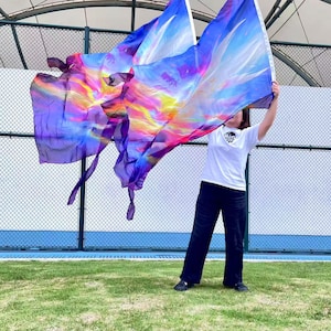 Angel - Prophetic Revelation Painting,Prophetically,Prayerfully Created,Worship Flags,Dance Flags,Praise Flags,Jesus,2 flags with soft pole