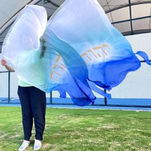Yahweh - Prophetic Revelation Painting,Worship Flags,Dance Flags,Praise Flags,Jesus,Prophetically,Prayerfully Created,2 flags
