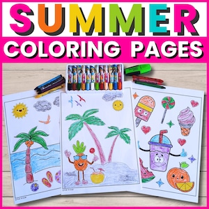 Summer Coloring Pages: 10 Printable Beach Vacation Sheets (PDF Download