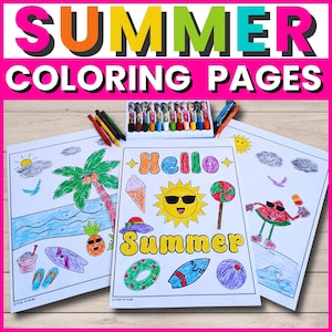Summer Coloring Pages: 10 Printable Beach Vacation Sheets (PDF Download