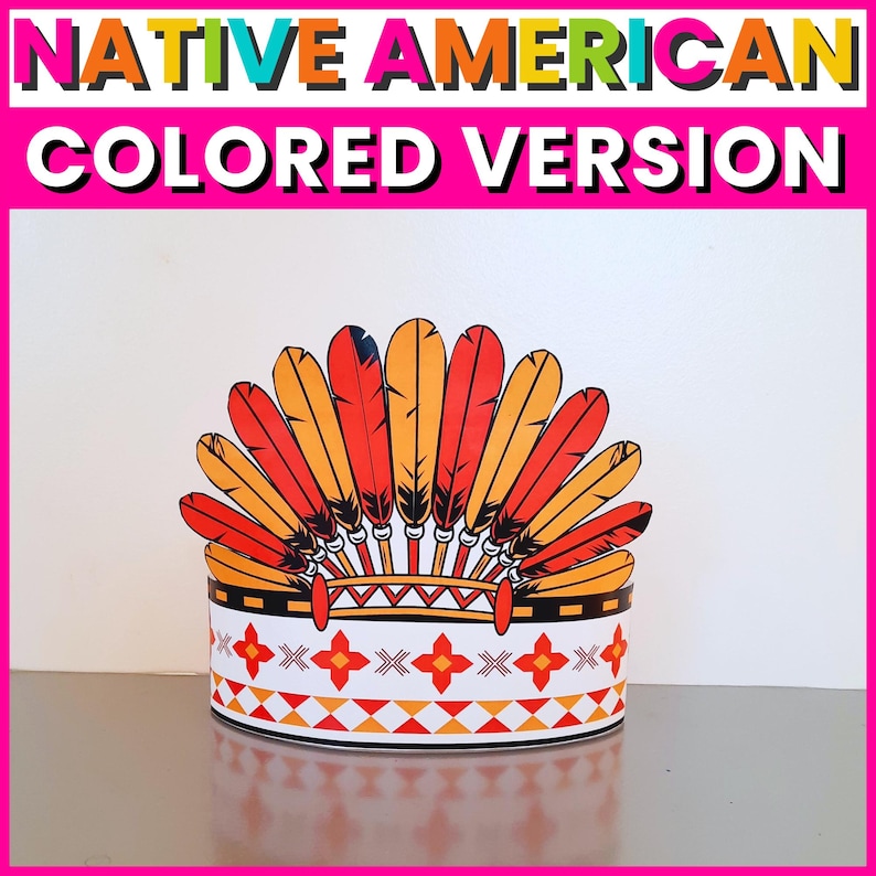 Native Americans Heritage Month Hat Craft, Indigenous Peoples Day Crown ...