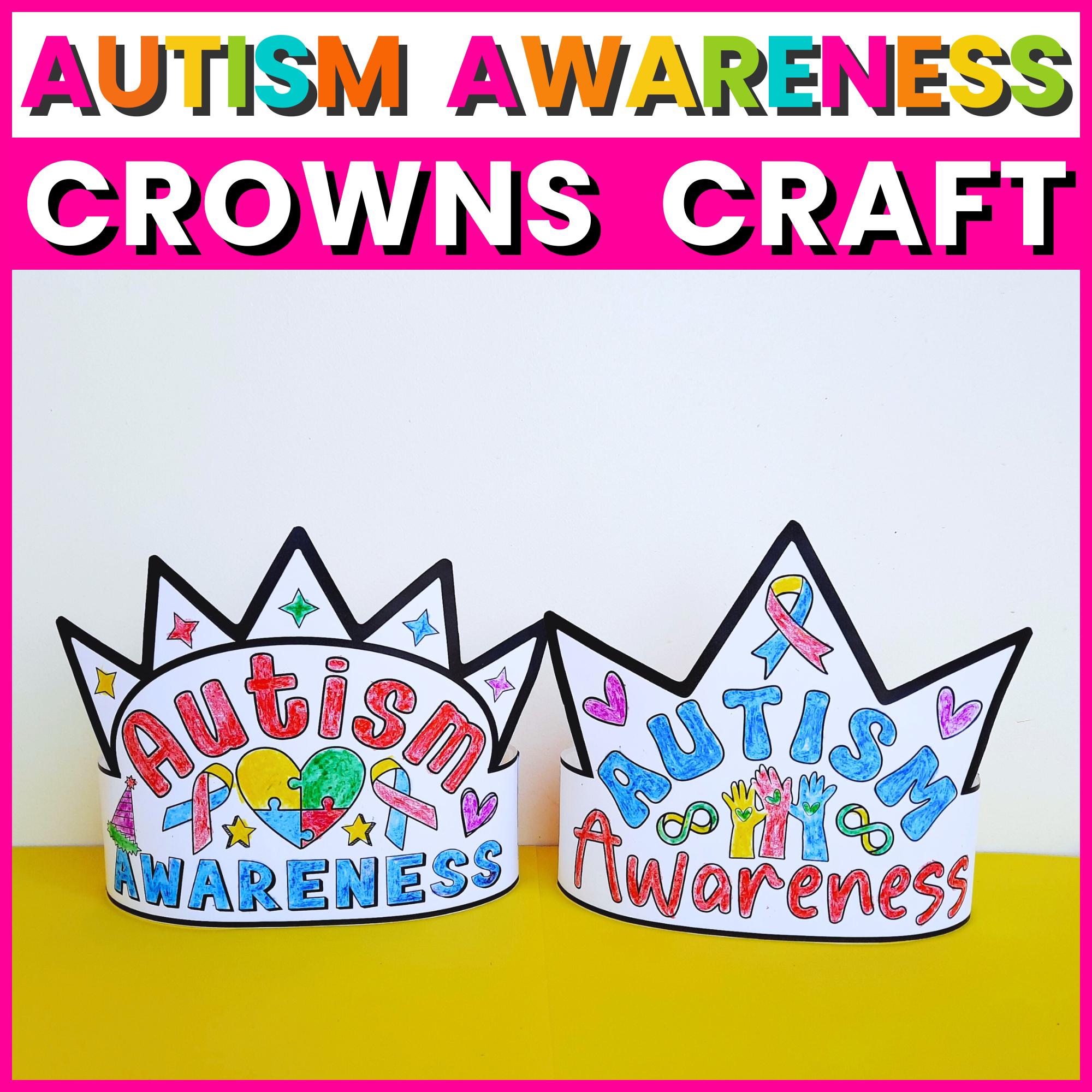 Autism Awareness Crown Craft, World Autism Acceptance Day Hat Headband ...