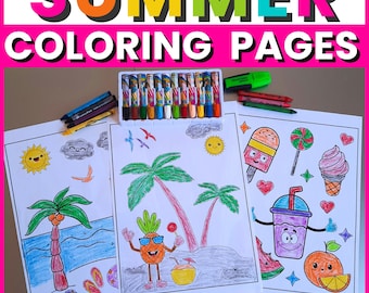 Disegni da colorare estivi, attività estive, disegni da colorare per le vacanze al mare, disegni da colorare stampabili per bambini, fine anno (download in PDF)
