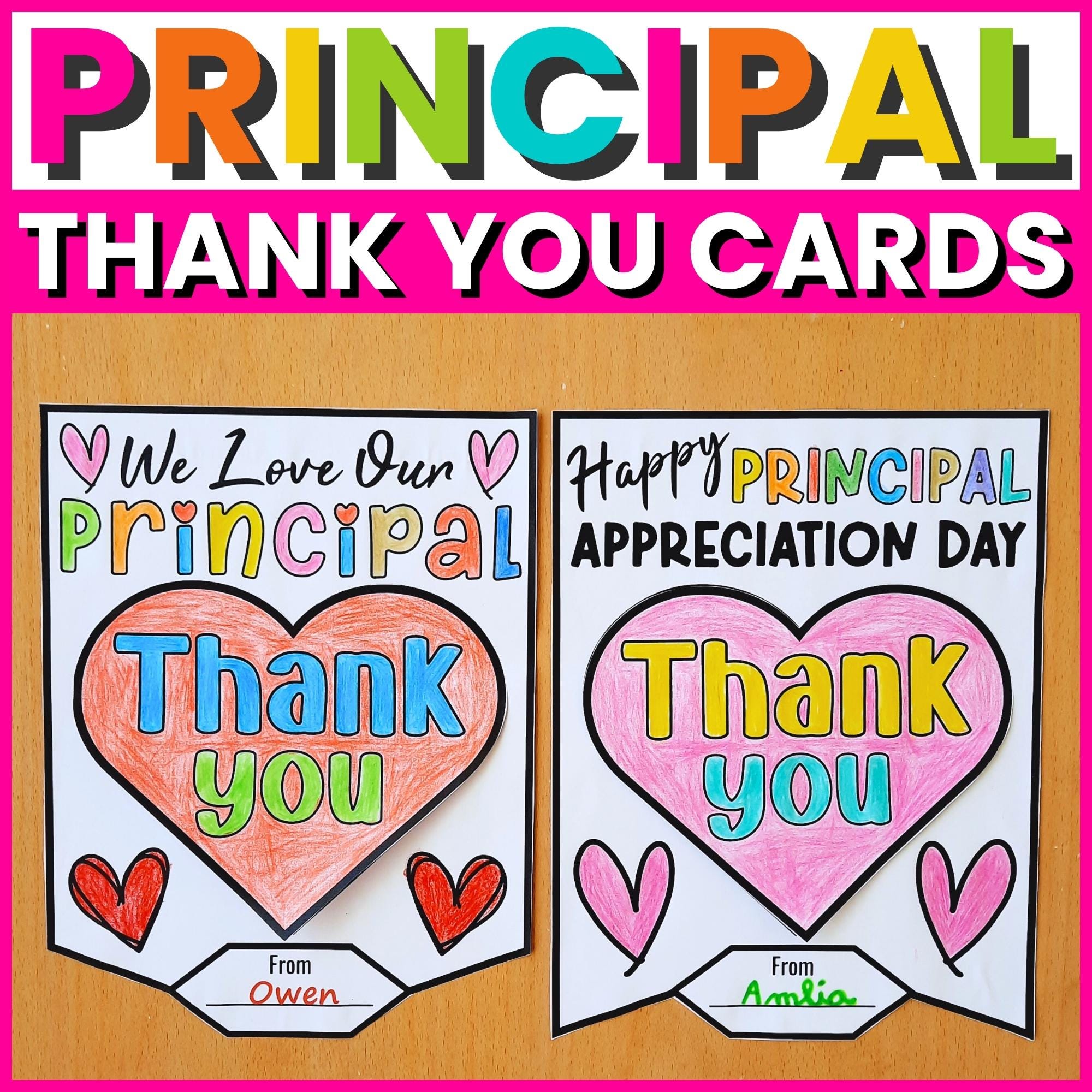 Principal Appreciation Day Thank You Cards, School Principal ...