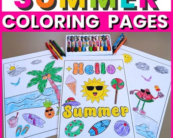 Disegni da colorare estivi, attività estive, disegni da colorare per le vacanze al mare, disegni da colorare stampabili per bambini, fine anno (download in PDF)