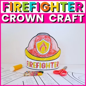 Firefighter Helmet Crown Craft: Fire Safety Week Activity (PDF Download