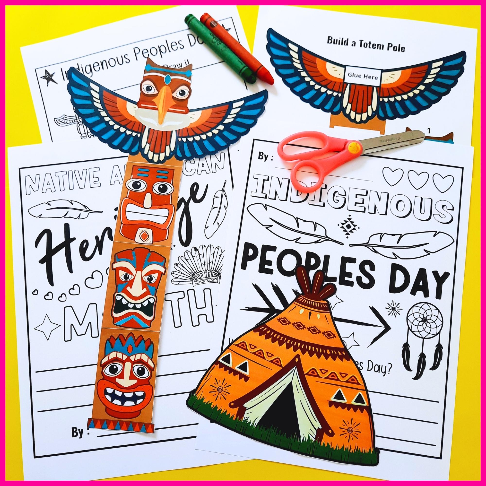 Native Americans Heritage Month Craft Activity, Build a Totem Pole ...