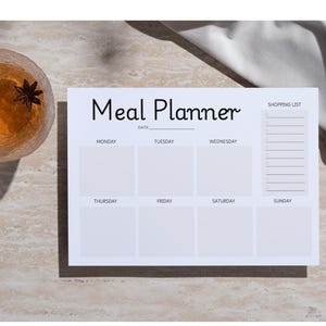 ADHS Freundlicher Menüplaner Undatierter Menüplan zum Ausdrucken und Pastell PDF zum sofortigen Download