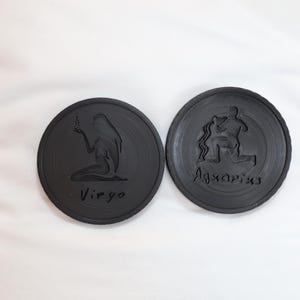 Set di sottobicchieri con tema zodiacale, sottobicchieri con tema natale, stile boho, regalo oroscopo, segno zodiacale, decorazione mistica, portabicchieri personalizzati estetici.
