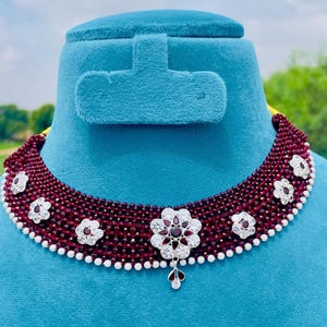 925 Sterling Silver Zircon Necklace – Sterling Silver Handmade Necklace - Indian Jewellery – March Birthstone Gift for Her-Gift For Mother