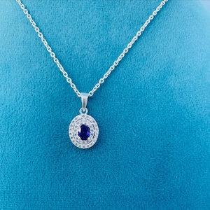 925 Sterling Silver Blue Zircon Pendant – Sterling Silver Handmade Pendant -Indian Jewellery – March Birthstone Gift for Her-Gift For Mother